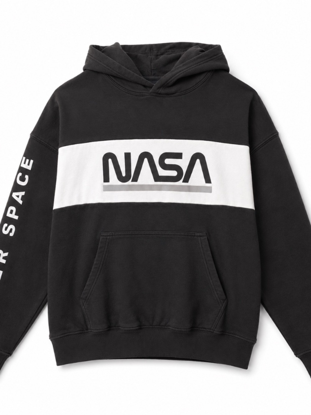 Kids NASA Black & White Pullover Hoodie Size 10